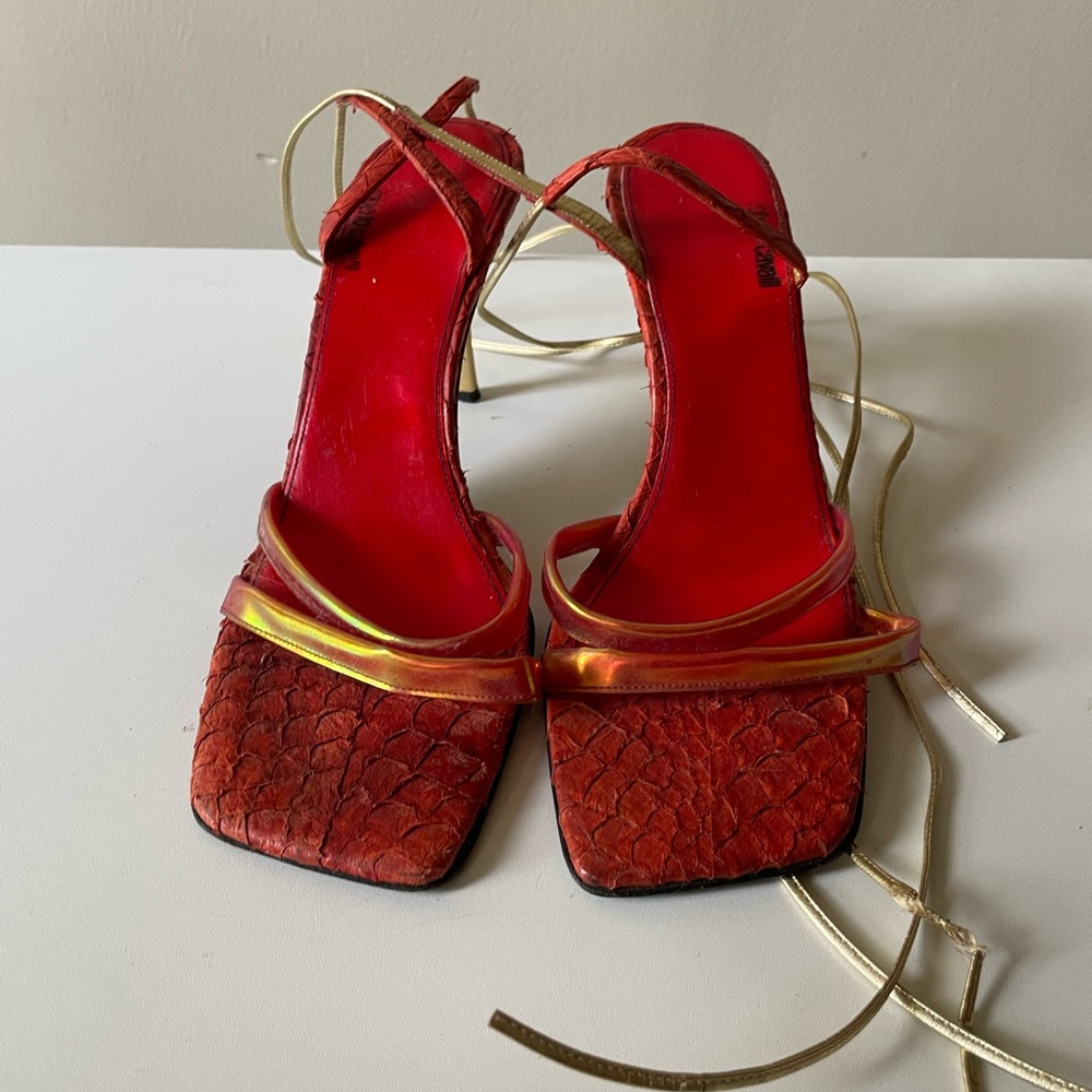 Vintage Roberto Cavalli Alligator Embossed Heels